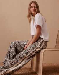 Relaxed Drawstring Pant-Leopard