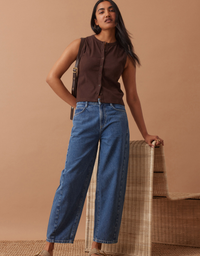 Leah Tapered Barrel Jean-Fresh Indigo