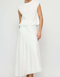 Bianca Asym Bias Maxi Skirt-Off White/Beige
