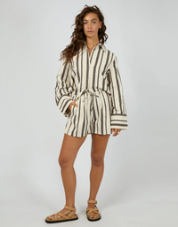 Rosa Stripe Short-Brown