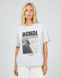 Bondi Box Tee-Snow Marle