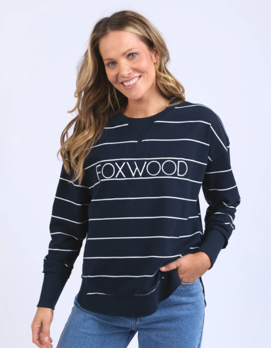 Classic Stripe Simplified Crew - Navy