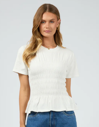 Lipa Ruched Top-Vintage White