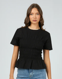 Lipa Ruched Top-Black