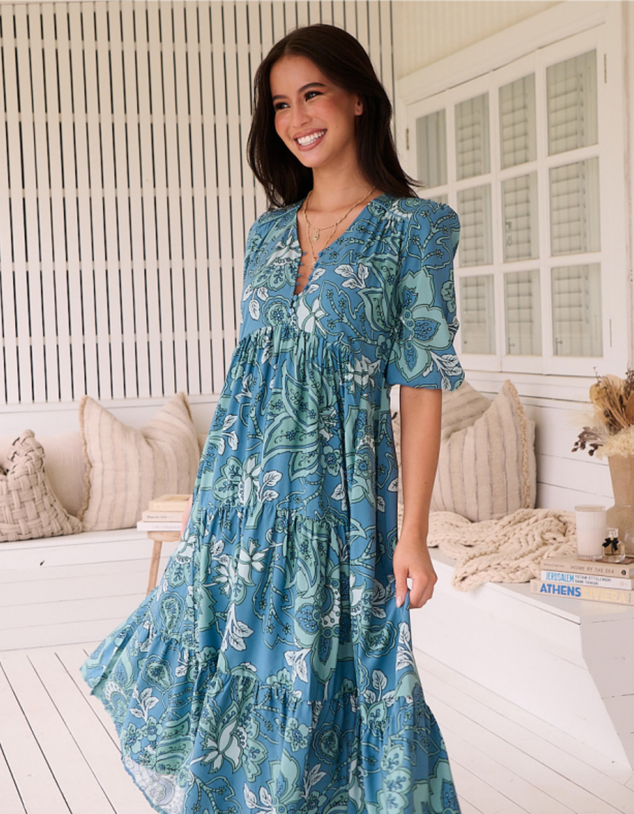 Eve Midi Dress-Serenade Print