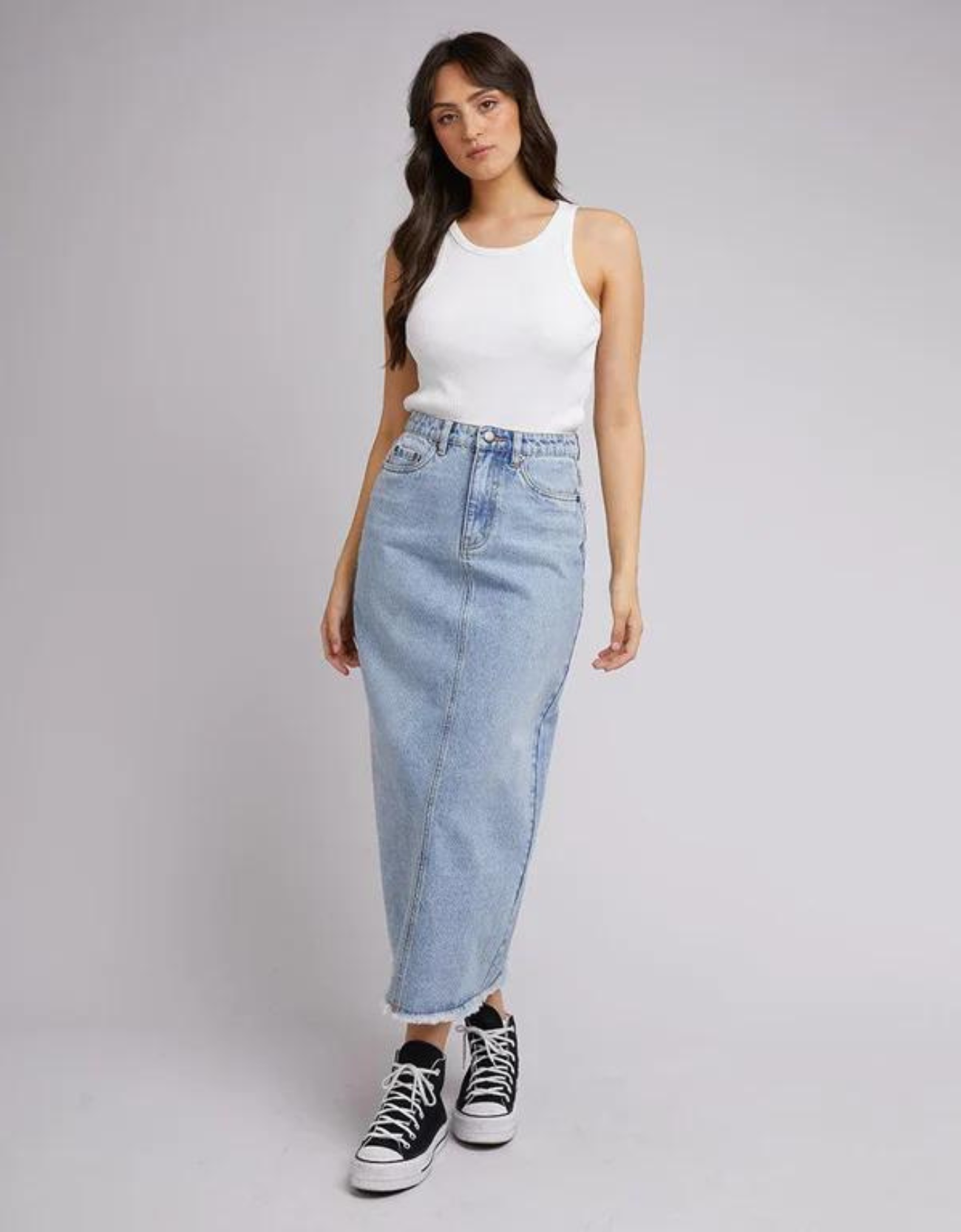 Ray Maxi Skirt-Light Blue