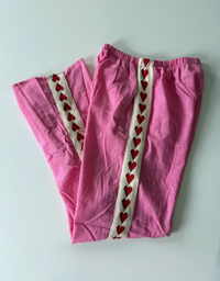 Racer Pant With Hearts-Pink