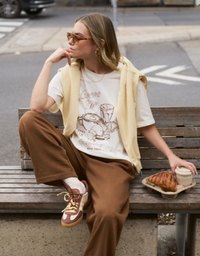 Stevie Slouchy Tee-Milk/Croissant