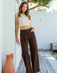 Indiana Belted Jean-Chocolate