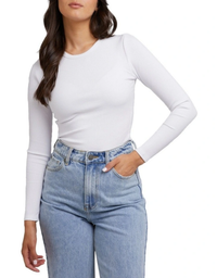 Eve Rib Baby Long Sleeve Tee-White