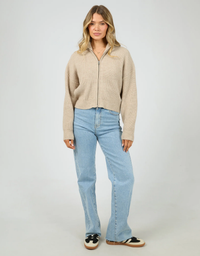 Bridie Knit Zip Through-Oat