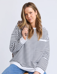 Original Stripe Crew - White/Black Stripe
