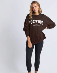 Foxwood Interval Long Sleeve-Coffee Bean/Vintage White