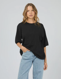 Ashton Knit Tee-Black