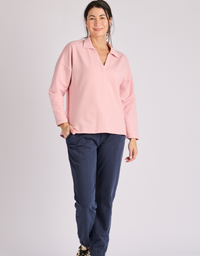 Collared Pop Over-Soft Pink