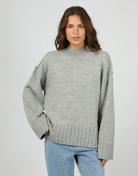Lotus Knit Jumper-Grey Marle
