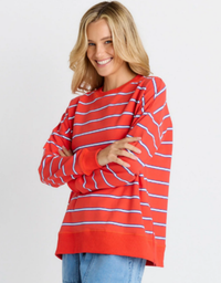 Betty Basics Ziggy Sweat-Red/White Stripe