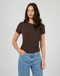 All About Eve Aae Layers Tee-Brown