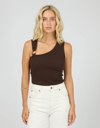 All About Eve Willow Rib Tank in Brown
