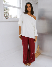 Silent Theory Bordeaux Pant in Cherry