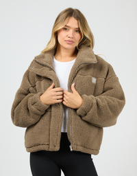 Cosy Club Teddy Jacket-Mocha