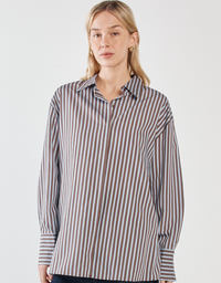 Claudia Stripe Shirt-Chocolate