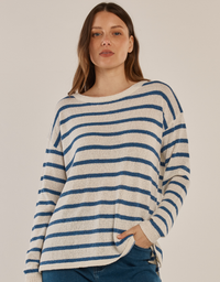Bradford Knit Top-Nautical Stripe