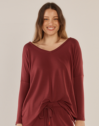 Munich Top-Burgandy Red