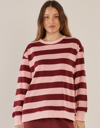 Stazie Sweatshirt-Pink/Red Stripe