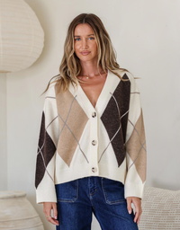 Argyle Knit Cardi