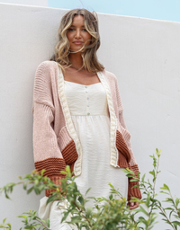 Prairie Heights Cardi-Blush/Tan/Cream