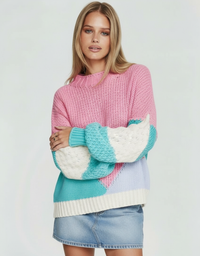 Romance Knit-Cream/Pink/Green