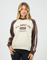 Contrast Club Raglan Crew-Oat