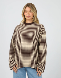 Paloma L/S Stripe Tee-Brown