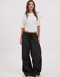 Smaibulun Kizzy Parachute Pant in Black – relaxed wide-leg silhouette