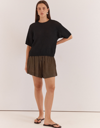 Sass Noni Relaxed Knit Tee-Black