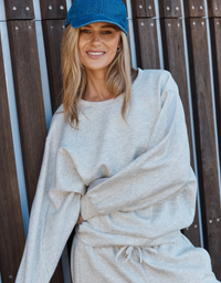 Betty Basics Marcy Sweatshirt-Grey Marle