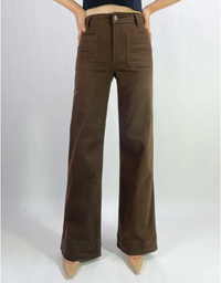 Winnie Wide Leg Jean-Chocolate