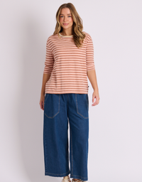 One Ten Willow Cuff L/S Tee-Tonal Latte