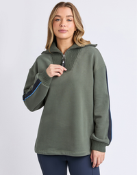 Knit Collar Crew-Khaki