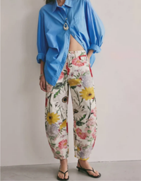Smaibulun Blooms Your Heart Barrel Jeans