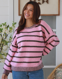Chelsea Stripe Knit-Pink