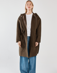 Maxi Hooded Coat-Dark Olive Green