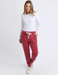 Simplified Track Pant-Rust