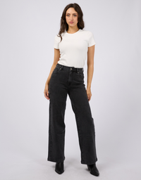 Jacqui Wide Leg-Washed Black
