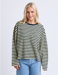 Lola Stripe Long Sleeve-Navy