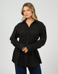 AAE Ruched Shirt-Black