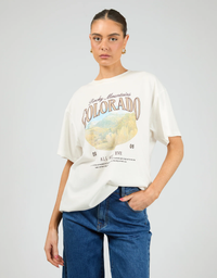 Rocky Mountains Relaxed Tee- Vintage White