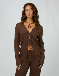 Shania Knit Top-Brown