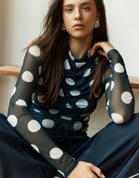 Pammie Seamed Mesh Top-Spot